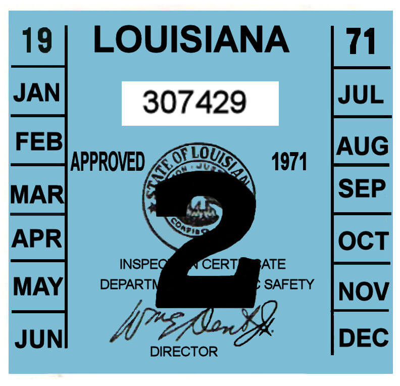 1971 Louisiana INSPECTION sticker Bob Hoyts Classic Inspection